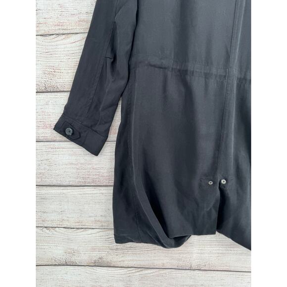 Silence + Noise Convertible Long Jacket Womens Small Black Asymmetrical - Picture 14 of 15